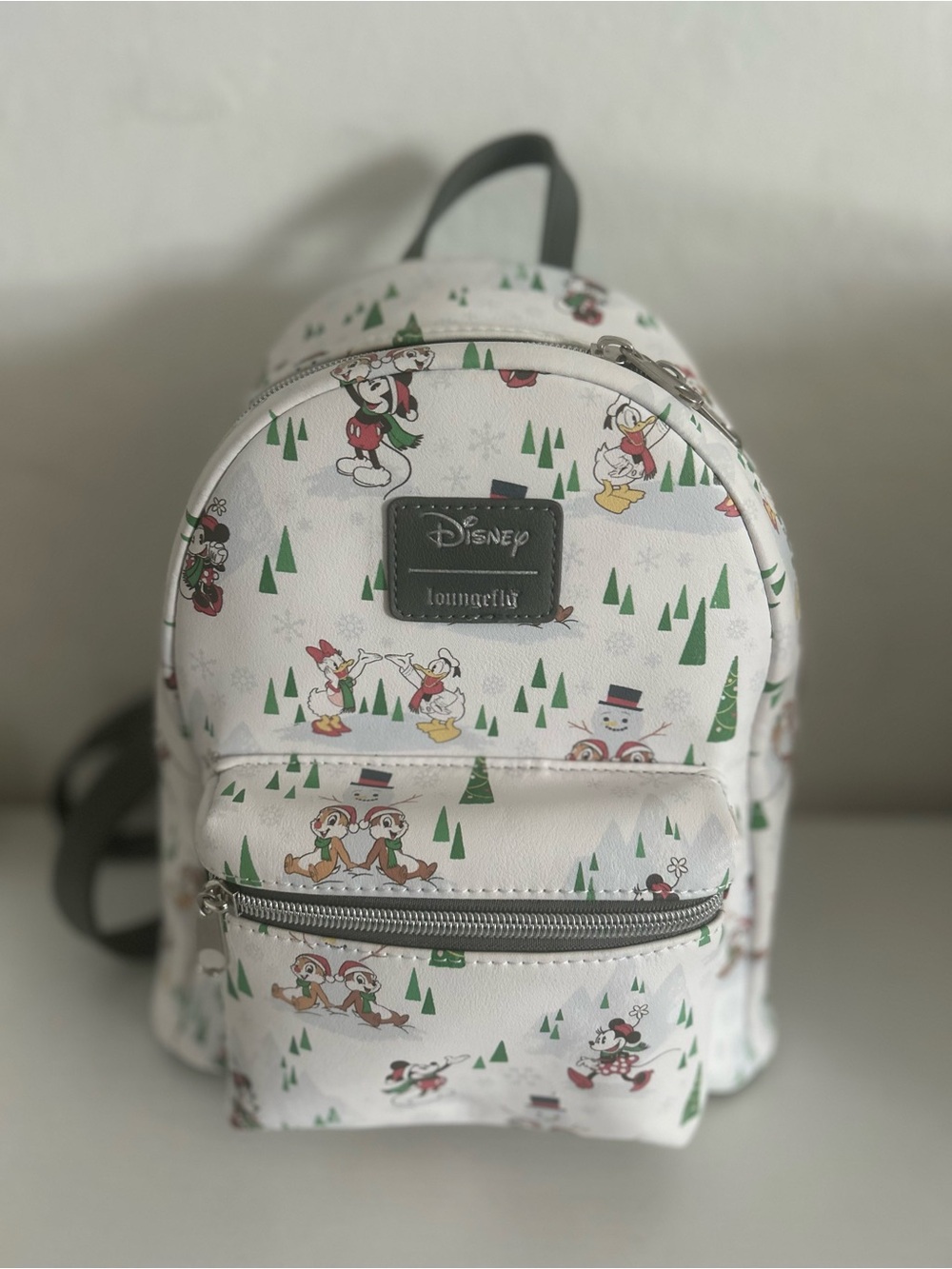 Loungefly White Disney Holiday Character Mini Backpack